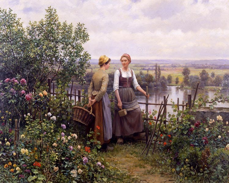 Daniel Ridgway Knight Maria and Madeleine on the Terrace